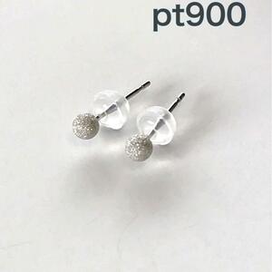  platinum earrings 3mm 1 pair flash ball earrings silicon catch attaching Pt900 free shipping 