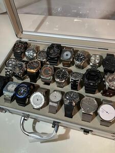 【#sk】【ブランド時計まとめ】【ケース付き】CITIZEN SEIKO G-SHOCK ANA FOSSIL BKAGEN SKAGEN ALPHA 他多数