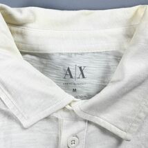 ARMANI EXCHANGE アルマーニエクスチェンジ フロントプリント 襟付きカットソー 半袖 コットントップス メンズ 白 ホワイト サイズM*MC891_画像5