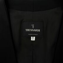美品 TRUSSARDI トラサルディ 大きいサイズ 金ボタン ノーカラージャケット 総裏 レディース 黒 ブラック サイズ48/14*MC432_画像6