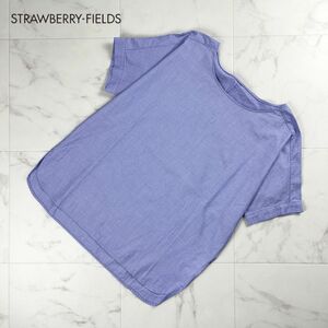 STRAWBERRY-FIELDS ストロベリーフィールズ ワイドシルエット 半袖カットソー トップス レディース 水色 ライトブルー サイズF*NC296