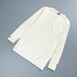 美品 Black & White ブラック＆ホワイト VネックロングTシャツ トップス レディース 白 サイズM*MC1817