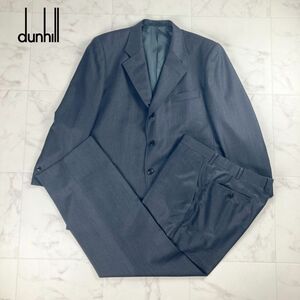 美品 dunhill ダンヒル ウール100% テーラードジャケット 3B 段返り スラックス セットアップ スーツ 総裏 メンズ グレー サイズL*NC857