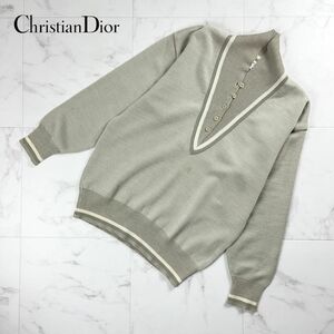 Christian Dior クリスチャン ディオール フロントデザインニット トップス メンズ グレー サイズM*NC1024