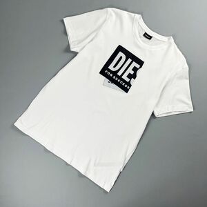 DIESEL For Successful Living ディーゼル フロント刺繍デザイン クルーネック 半袖Tシャツ トップス メンズ 白 サイズL*NC91