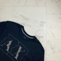 美品 ARMANI EXCHANGE アルマーニエクスチェンジ フロントプリントTシャツ 半袖カットソー トップス メンズ 黒 ブラック サイズXS*NC1310_画像3