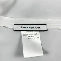 FOXEY NEW YORK フォクシー 襟タック ノースリーブフレアブラウスカットソー トップス レディース 白 ホワイト サイズ40*NC331_画像5