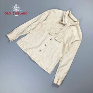 美品 OLD ENGLAND オールド イングランド シルク100% ボウタイ 長袖ブラウスシャツ トップス レディース ベージュ サイズ36*NC376