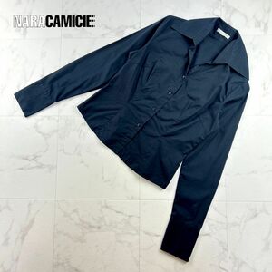 NARACAMICIE Nara Camicie . воротник рубашка длинный рукав tops женский чёрный черный размер 2*NC1178