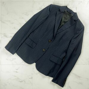 美品 MACKINTOSH LONDON マッキントッシュロンドン ウール100% ピンストライプテーラードジャケット 総裏 レディース 紺 サイズ36*NC794