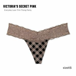 【新品】ヴィクトリアシークレットPINK レーストリムソングショーツ　Victoria's Secret PINK Tバック ショーツ 