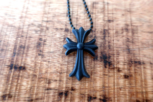 Chrome Hearts Silicone Cross NecklaceクロムハーツシリコンクロスネックレスBlack黒