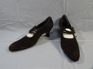 Robert Clergerie pumps lady's size 7 24cm Brown sue-do plain adult lovely 