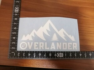 OVERLAND オーバーランド カッティング ステッカー 白 山 マウンテン キャンプ アウトドア　登山 ランクル ハイラックス FJクルーザー