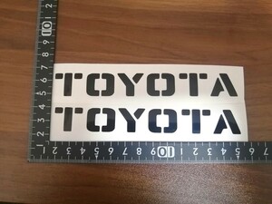 TOYOTA トヨタ カッティング ステッカー 2枚セット 艶黒 アウトドア キャンプ ランクル ハイラックス 色変更可 FJクルーザー RAV4 