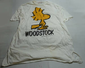 SIW842 【ジャンク】Tシャツ メンズ M～Lサイズ ピーナッツ ウッドストック WOODSTOCK スヌーピー