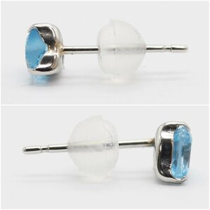 プラチナ ブルートパーズ ハート ピアス 0.5g アクセサリー ライトブルー レディース z22-1303 中古品 z_jの画像4