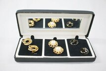 ◎ 中古品 pierre cardin ピエールカルダン イヤリング ３点セット ゴールド パール ブラック レディース アクセサリー ケース付き h_b_画像2