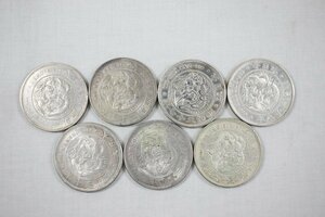 ◎【1スタ！】中古品 明治1円銀貨 明治18/27(2枚)/28/30/34/36年 7枚セット 約26.9g程度 銀貨 コイン アンティーク コレクション h_c