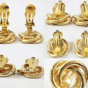 ◎ 中古品 pierre cardin ピエールカルダン イヤリング ３点セット ゴールド パール ブラック レディース アクセサリー ケース付き h_bの画像4