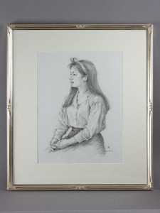 Art hand Auction Kazuko Kishimoto Hitomi pencil drawing, guaranteed authentic, Artwork, Painting, Pencil drawing, Charcoal drawing