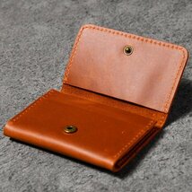 名刺入れ 名刺ケース 本革 メンズ レディース レザー 本皮 Vintage ヌメ革 プレゼント ギフト 7987389 レッドブラウン 新品 1円 スタート_画像9