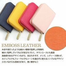 財布 レディース メンズ ミニ財布 短財布 ミニウォレット エンボス レザー 革 本革 牛革 7987169 ライトピンク×ブラウン 新品_画像2