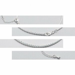 シルバー925 アンクレット レディース つけっぱなし お守り アンク ANKLET アクセサリー キラキラ 7992442 シルバー×ホワイト 新品の画像5