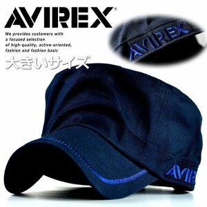 AVIREX 正規品 ワークキャップ キャップ 帽子 メンズ ブランド 大きいサイズ アヴィレックス アビレックス BIG SIZE 18490000 49 ネイビー