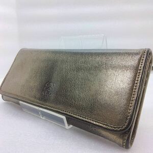 ロエベ LOEWE ゴールド長財布 