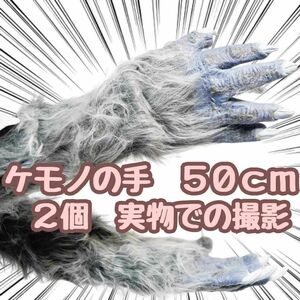 手袋　ゴム　グローブ　ケモノ　オオカミ　コスプレ　2個セット　50cm【残3のみ