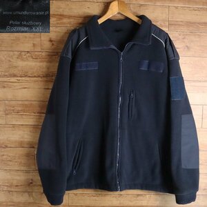 E4S/R2.28-2　ユーロ古着　ポーランド　フリースジャケット　コールドウェザー　ミリタリージャケット　制服　XXL　ネイビー