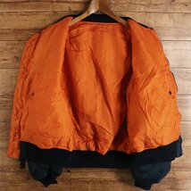 H10T/Y2.27-5 Alpha Industries アルファ　MA-1　フライトジャケット　ネイビー　XL　メンズ　N-2B CWU-36P N-3B ジャンパー ブルゾン_画像6