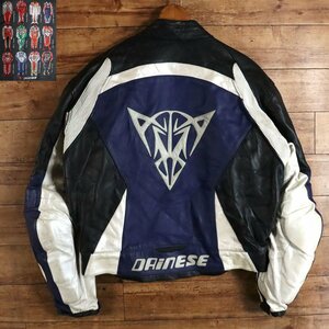 ％1T/Y3.8-2　イタリア製　DAINESE　ダイネーゼ　レーシングジャケット　本革　シングルライダース　レザージャケット　革ジャン　皮ジャン