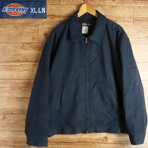 ％2T/R3.7-3　80s～　アメリカ古着　Dickies　ディッキーズ　ワークジャケット　中綿　XLサイズ　メンズ　ジャンパー　ブルゾン　ネイビー