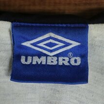 \6J/R3.14-5　90s　umbro　アンブロ　ポリエステルジャケット　ブルゾン　スポーツウェア　刺繍ロゴ　M　ブラック　ユーロ古着_画像7