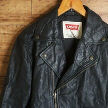 H12T/S3.18-5　アメリカ古着　Levi's　リーバイス　ダブルライダース　本革　レザージャケット　Mサイズ　皮ジャン　革ジャン_画像2