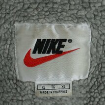 &6J/R3.15-4　90s　NIKE　ナイキ　ナイロンジャケット　ブルゾン　ジャンパー　裏ボア　袖中綿　刺繍ロゴ　XL　ネイビー　アメリカ古着_画像8