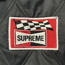 美品/Lサイズ★シュプリーム/Supreme 胸ロゴワッペン ダイヤキルティング フーデットジャケット ジップパーカー 中綿 サーキット メンズ 黒_画像6