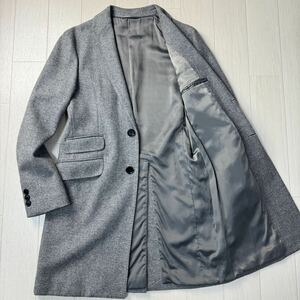 未使用並/Mサイズ★ユナイテッドアローズ/green label relaxing×Loro Piana ヘリンボーン ウール チェスターコート ジャケット 春 メンズ