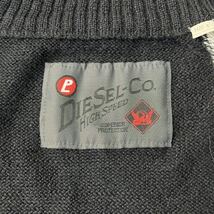 美品/XL相当★ディーゼル/DIESEL 2色ライン アルパカブレンド ニットジャケット タートルネック カーディガン 袖装飾 春アウター メンズ 黒_画像8