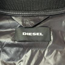 未使用並/M-L相当★ディーゼル/DIESEL ロゴステッチ 総柄 袖ワッペン フライトジャケット MA-1 スタジャン 中綿 春アウター メンズ_画像9