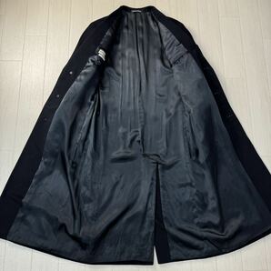 美品/48 L-XL相当★アルマーニ/GIORGIO ARMANI カシミヤ100％ 光沢起毛 ウール チェスター コート ロング丈 ジャケット メンズ 黒の画像8