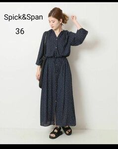 spick&span ランダムドット ロングワンピース