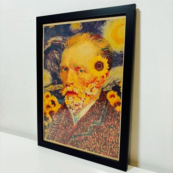 【黒額付きポスター】ゴッホ　Gogh　自画像①(新品)