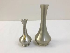 PEWTER ピューター 一輪挿し 2点 錫製 花瓶 花器 金属工芸