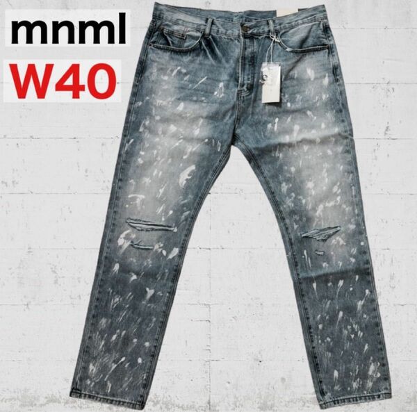 mnml（ミニマル）D496 STRAIGHT DENIM　ダメージ加工　W40