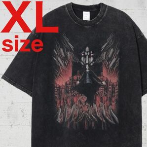 進撃の巨人　エレン　地ならし　ヴィンテージ加工　半袖Tシャツ　ブラック　XLサイズ