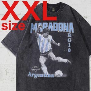 【激レア】マラドーナ アルゼンチン ペレ サッカー Tシャツ ブラック XXL