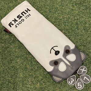 【フェアウェイウッド】ヘッドカバー ゴルフクラブ ハスキー 犬 ドッグ パピー 動物 可愛い ホワイト グレー 3W 5W 7W 9W 3番 5番 7番 9番の画像1